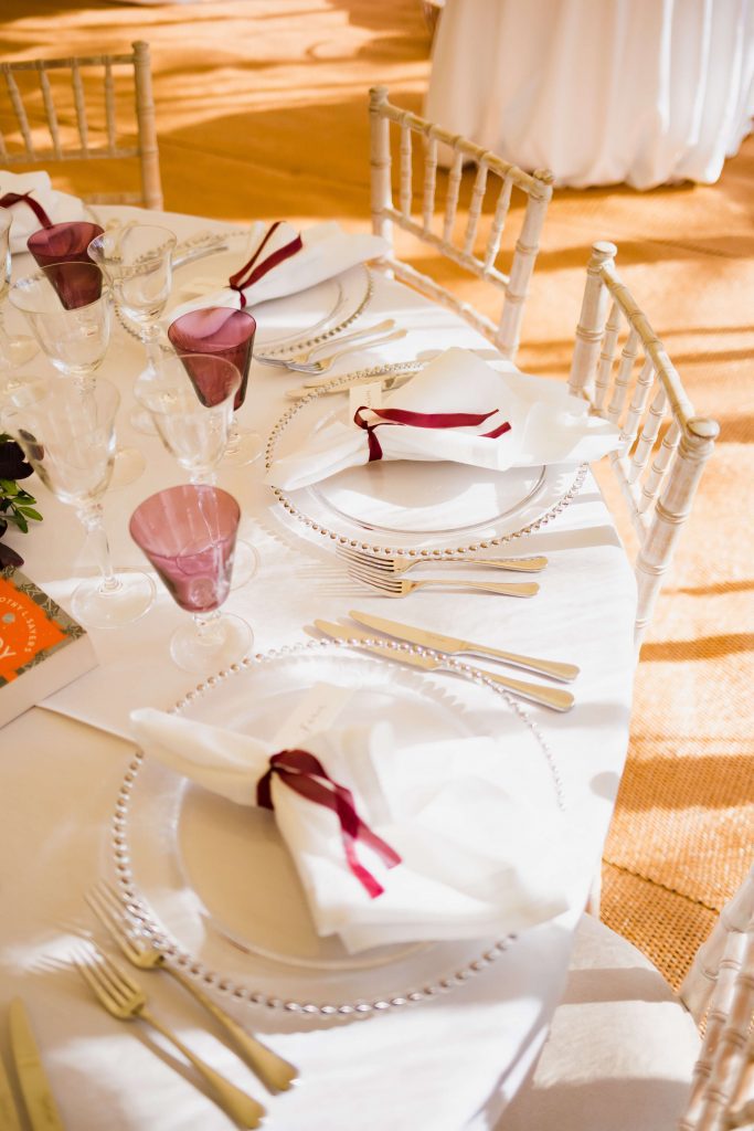 Wedding budget table set up for wedding venues and marquees