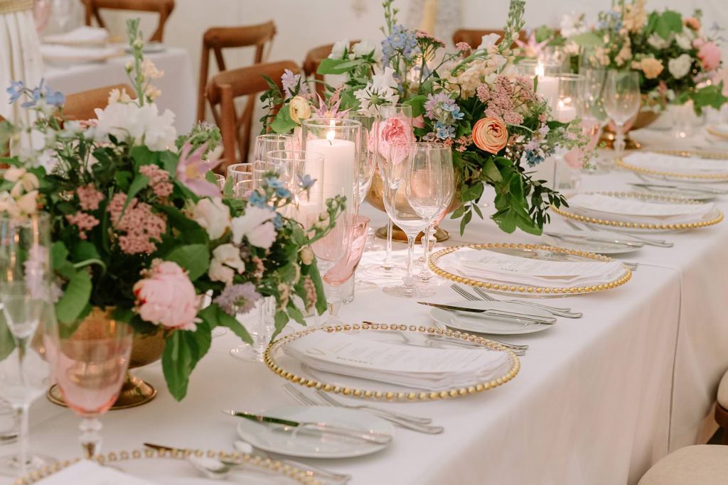 Spring Wedding Date tablescape