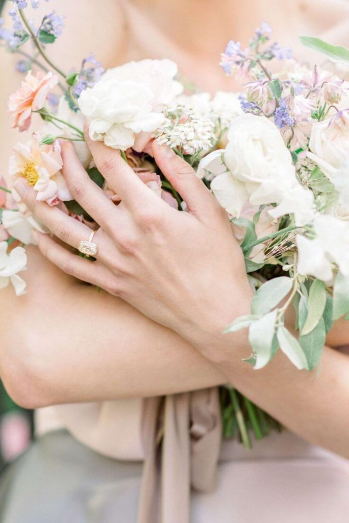 Engagement ring with flowers