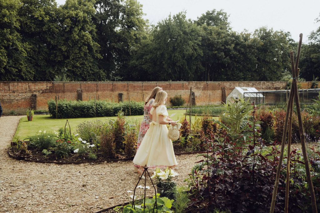 Hungerford Park Walled Garden Bridesmaids Walking