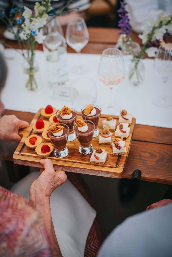 canapes on boards for catering ideas for luxury wedding