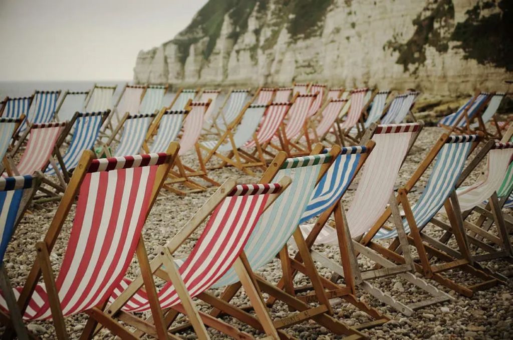 deck chairs laid out for Isle of Wight wedding