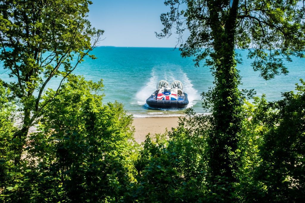 Hovercraft arriving Priory Bay for Isle of Wight wedding