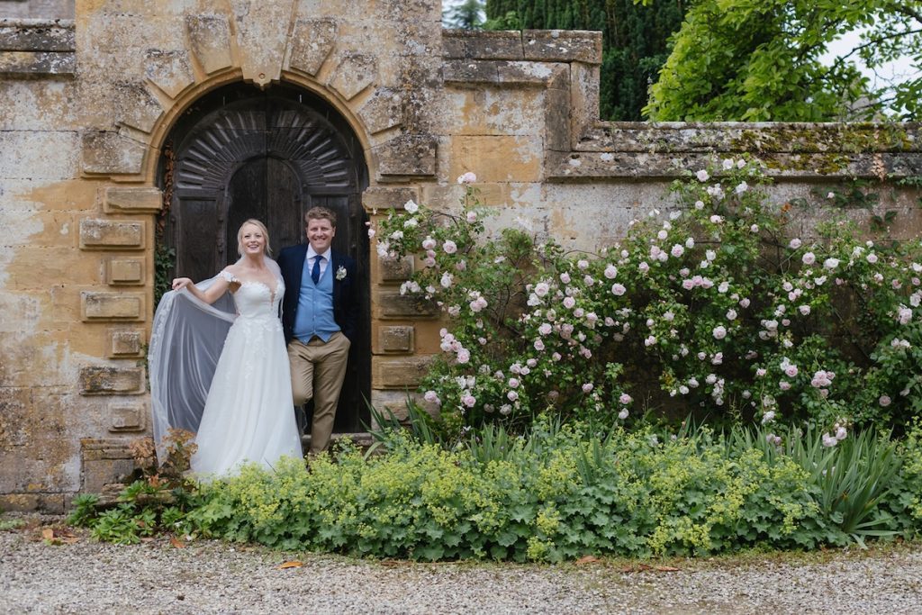 bride and groom at stanway house wedding