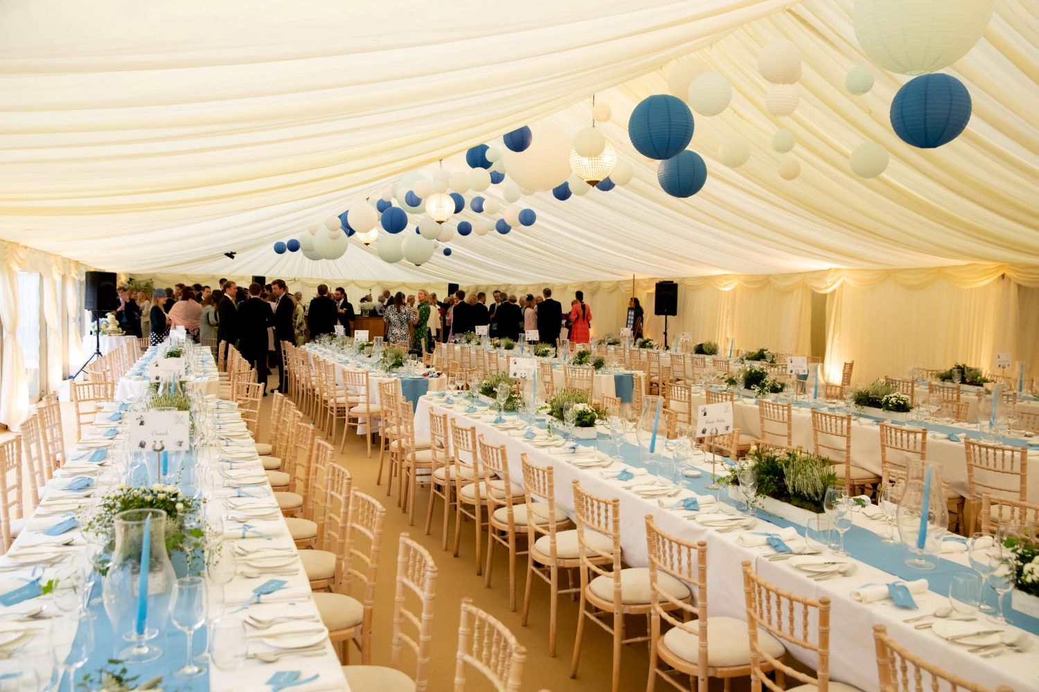 marquee wedding planner interior table set up at wedding