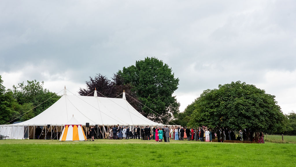 marquee in the countryside for wedding