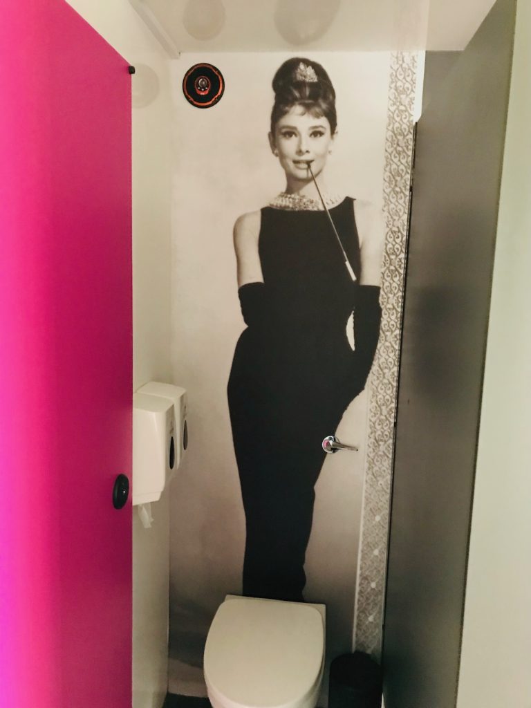 Audrey Hepburn toilet for marquee wedding wiltshire